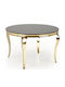Houston 1813 Round Table Dining Room with Glass Surface Gold, Black 76x76cm