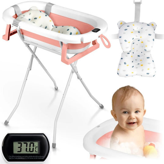 Ricokids Μπανιέρα Μωρού με Βάση με Θερμόμετρο Ροζ