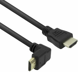 Ak3676 Kabel HDMI M Zu HDMI M 1m Schwarz 4k@60Hz Winkel (90°)