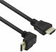 Act Ak3676 Кабел HDMI M към HDMI M 1m Черен 4K@60Hz Ъглов