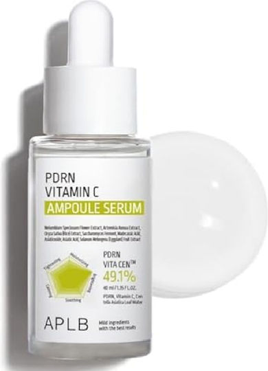 APLB PDRN Vitamin C Ampoule Soothing & Moisturizing Serum Face with Vitamin C & Niacinamide for Radiance & Revitalization 40ml