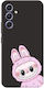 Samsung A35 Labubu 6 Black Colored Silicone TPU Mobile Phone Case