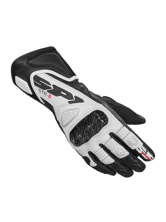 Spidi STR-6 Damen Motorradhandschuhe Leder Black/White