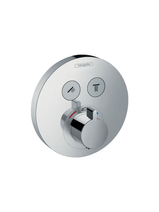 Hansgrohe Комплект смесител и душ глава за вграждане за душ кабина Сребрист