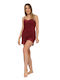 Angel's Secret Sommer Damen Pyjama-Set Bordeaux