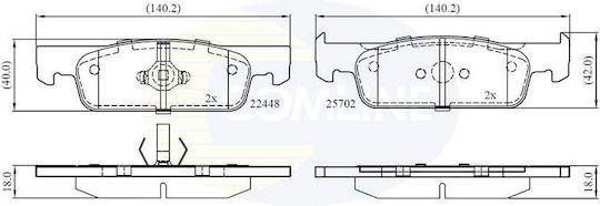 Plăcuțe de Frână 18-140.2 Comline Dacia Logan II 2012-2012 1.5 DCI 2012-0 Dacia Logan II 2012-2012 TCE 90 LPG 2012-0 CBP02398-421