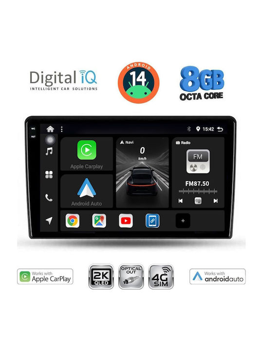 Digital IQ Car Audio System for Alfa Romeo Giulietta 2014-2020 (Bluetooth/USB/WiFi/GPS/Apple-Carplay/Android-Auto) with Touch Screen 9"