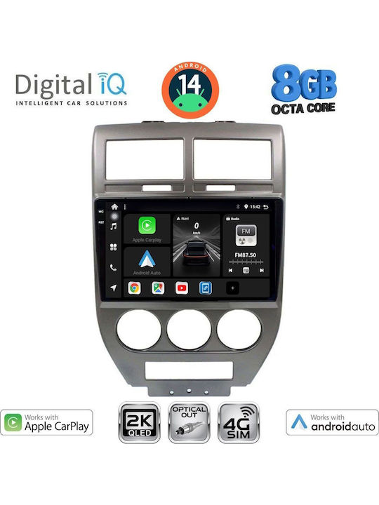 Digital IQ Car Audio System for Jeep Compass / Patriot 2007-2016 (Bluetooth/USB/WiFi/GPS/Apple-Carplay/Android-Auto) with Touch Screen 10"