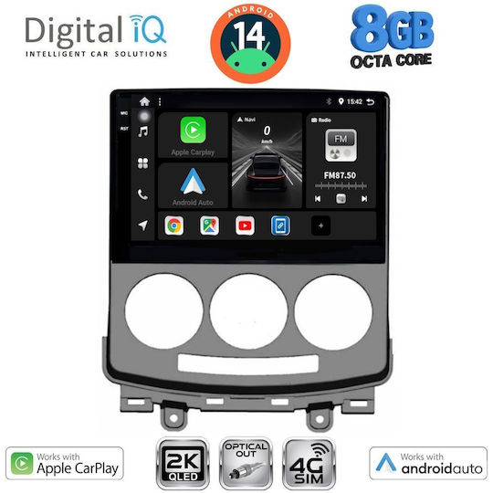 Digital IQ Car Audio System for Mazda 5 2004-2010 (Bluetooth/USB/WiFi/GPS/Apple-Carplay/Android-Auto) with Touch Screen 9"