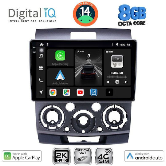 Digital IQ Car Audio System for Ford Ranger Mazda BT-50 2006-2011 (Bluetooth/USB/WiFi/GPS/Apple-Carplay/Android-Auto) with Touch Screen 9"