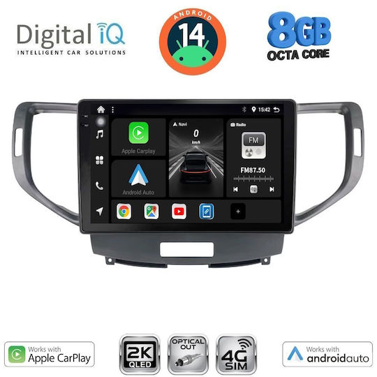 Digital IQ Ηχοσύστημα Αυτοκινήτου για Honda Accord 2008-2013 (Bluetooth/USB/WiFi/GPS/Apple-Carplay/Android-Auto) με Οθόνη Αφής 9"