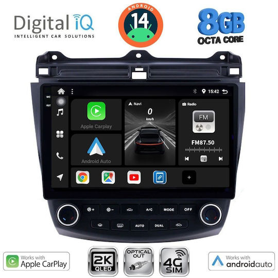 Digital IQ Ηχοσύστημα Αυτοκινήτου για Honda Accord 2003-2007 (Bluetooth/USB/WiFi/GPS/Apple-Carplay/Android-Auto) με Οθόνη Αφής 10"