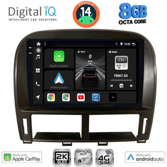 Digital IQ Car Audio System for Jaguar XF Lexus LS 2000-2006 (Bluetooth/USB/WiFi/GPS/Apple-Carplay/Android-Auto) with Touch Screen 9"