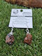 Earrings Pendant Raw Brown Obsidian Mahogany Steel Clasp