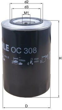 Mahle Oil Filter Oc 308