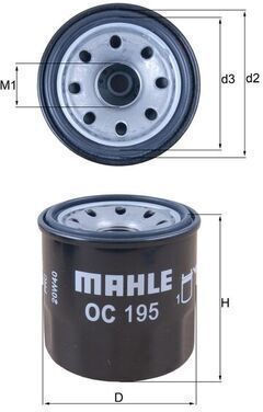 Mahle Oil Filter Oc 195