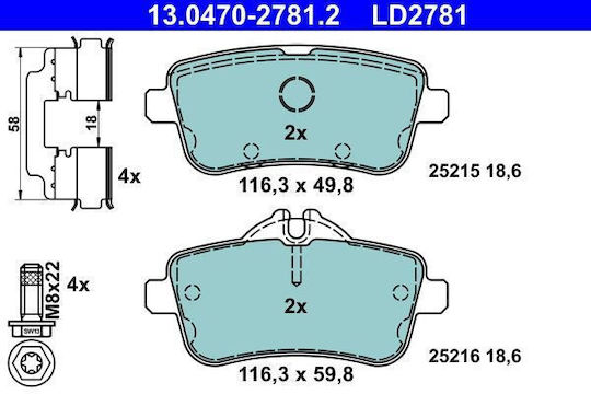 Ate Set Plăcuțe Frână Disc 13.0470-2781.2