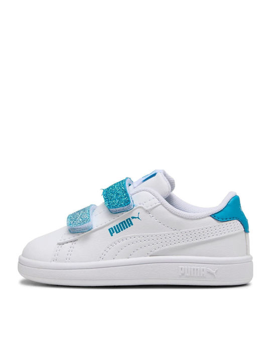 PUMA Smash 3.0 L Παιδικά Sneakers με Σκρατς Λευκά