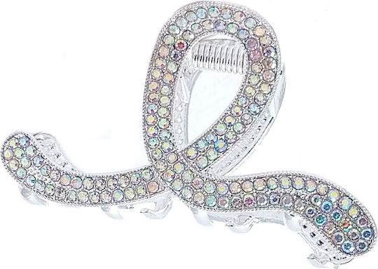 Метален Нокът Rhinestone Hair Clip Claw Сребърен