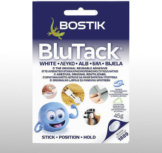 Bostik Adhesive Reusable Sticker Plasticine Type Blu Tack Original 45g White