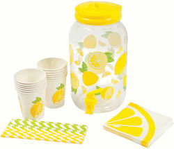 Sunnylife Σετ Lemonade Δοχείο Βρυσάκι Ποτήρια Καλαμάκια & Χαρτοπετσέτες Sunnylife Σετ Lemonade Δοχείο Βρυσάκι Ποτήρια Καλαμάκια & Χαρτοπετσέτες