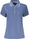 Women's Polo Blouse Short Sleeve Blue