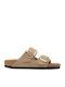 Arizona Big Buckle Δερμάτινα Γυναικεία Σανδάλια Καφέ Narrow Fit