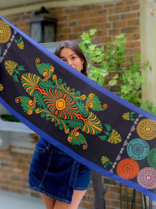 Kalfas Luxury Silk Μαντήλι Γυναικείο Μεταξωτό Φ...