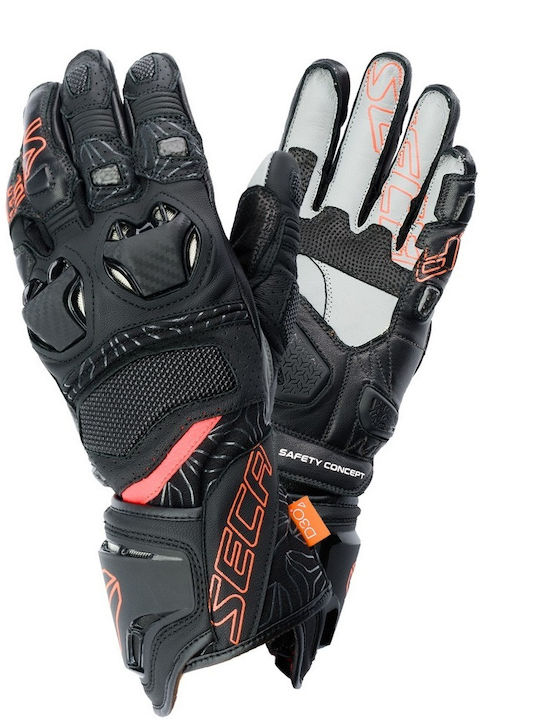 Seca Ukemi Pro Men's Motorcycle Gloves Leather Red