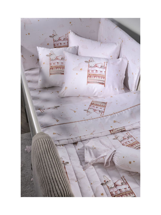 Down Town Home Baby Sheets Set Crib Cotton Satin White 125x175cm 3pcs