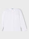 Kids One Color Shirt Long Sleeve White