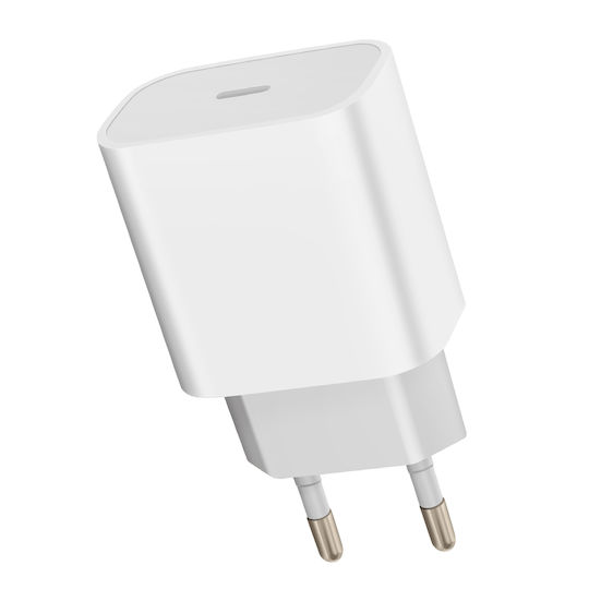 Inkax Ladegerät ohne Kabel mit USB-C Anschluss 20W Stromlieferung Weißs (Y27)