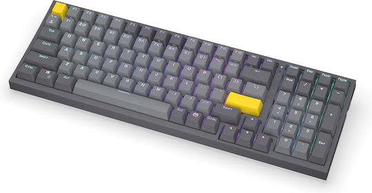 Endorfy EY5A124 Ασύρματο Gaming Μηχανικό Πληκτρολόγιο με Gateron Yellow διακόπτες και RGB φωτισμό (Αγγλικό US) Γκρι