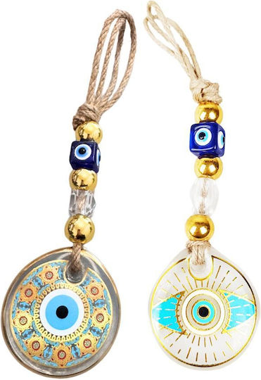 Hanging Wall Decor Evil Eye 6cm Gold Transparent