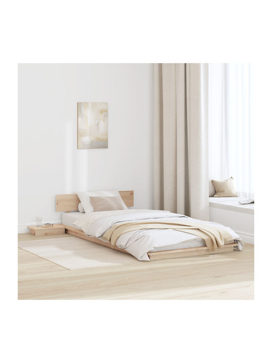 Einzelbett Aus Holz Beigefarben Mit Lattenrost ...