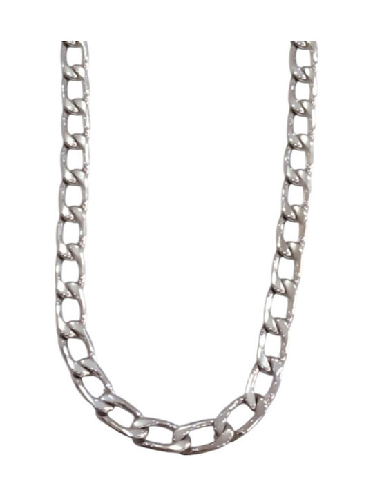 Kalliopi Silver Ανδρική Αλυσίδα Λαιμού από Ατσάλι Μήκους 50cm