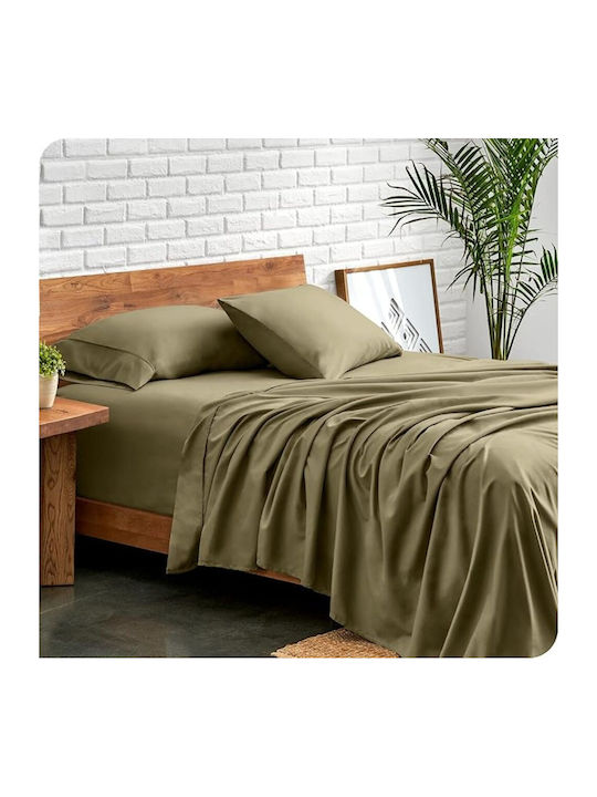 Kotonia Home Cearșaf Super dublu 220x240cm. Olive