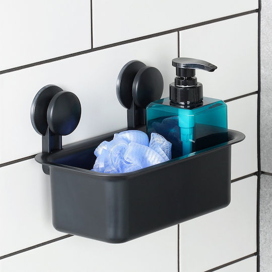 Orion An der Wand montiert Badezimmerregal Glas 23.5x13.8x16cm Schwarz