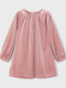 Sparkles Children's Dress Long Sleeve Velvet Pink