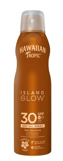 Hawaiian Tropic Island Glow Protective Waterproof Sunscreen Face & Body Oil SPF30 in Spray 177ml