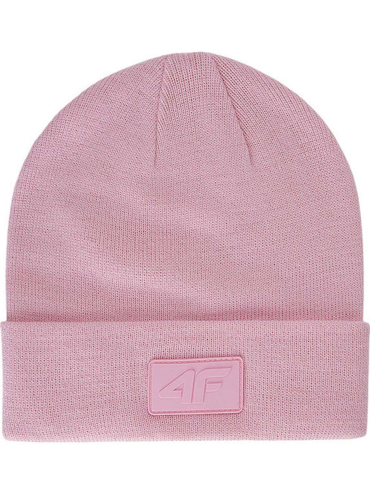 Beanie Γυναικείος Σκούφος Πλεκτός σε Ροζ χρώμα