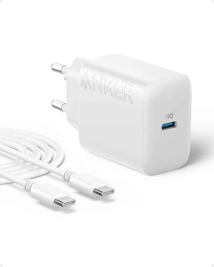 Anker Charger with USB-C Port and Cable USB-C - USB-C 20W Whites (B2347321)