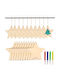Ornament suspendat Stea Din lemn Bej Set 36buc