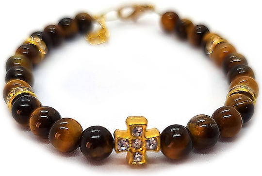 Mount Athos Hand Talisman with Semi-Precious Stones Tiger Eye