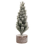 Christmas Decorative Snowy Wood Tree Green Base