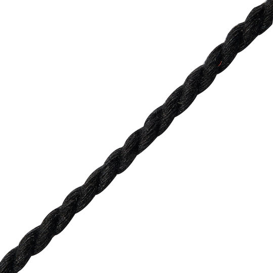 Șiret Rotund Din Bumbac Triplu Negru 0,2 3cm Metru