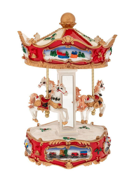 Iliadis Christmas Decorative Carousel with Music and Movement 23.5x15x15cm.