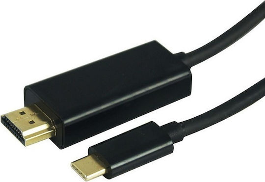Typec Cable HDMI male - USB-C male 1.5m Μαύρο