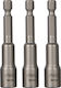 Deli Magnetische Nüsse Sechskant mit Vierkant-Antrieb HEX, 1/4" Set 3Stück
