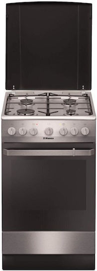 Hansa Aragaz 65lt cu Plite pe Gaz Natural & Electricitate L50cm. Gri